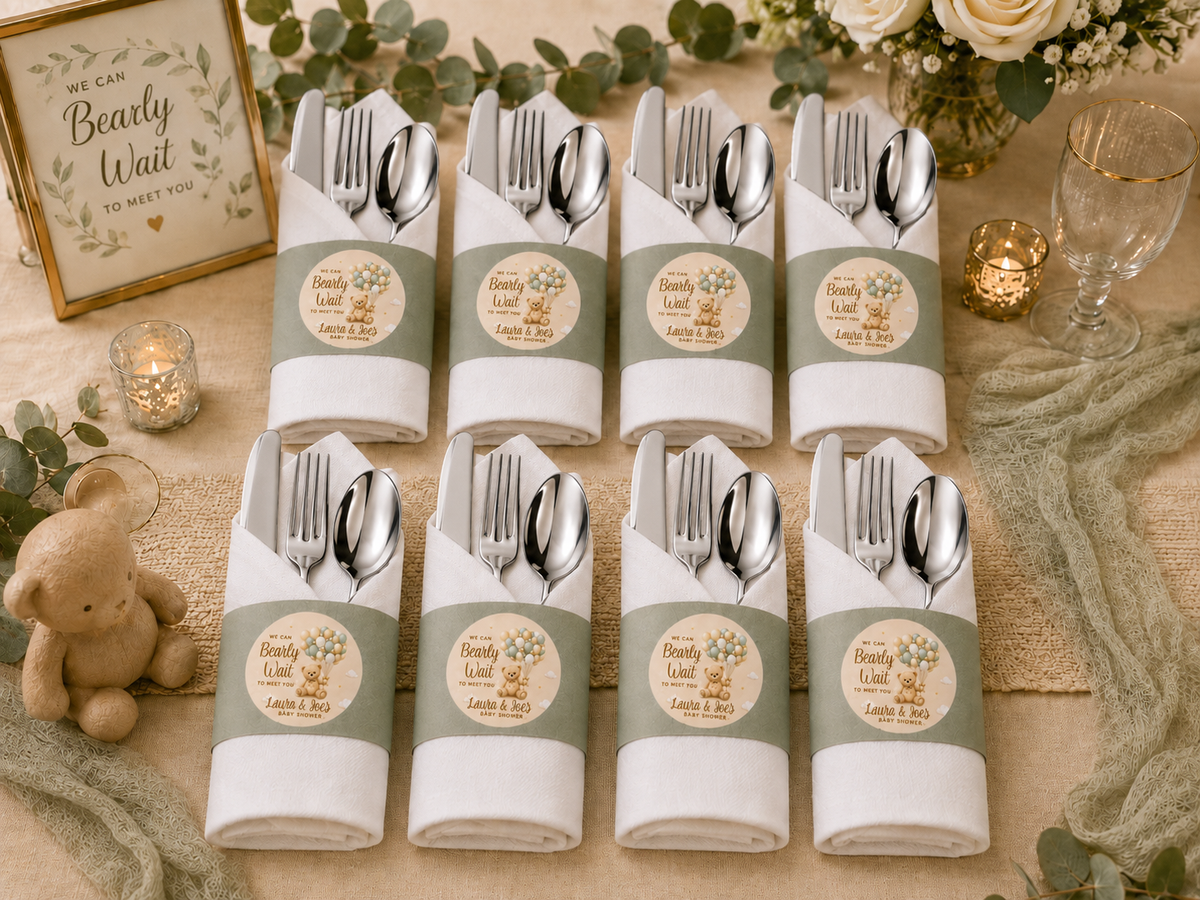 We Can Bearly Wait Themed Table Setting Package for 8