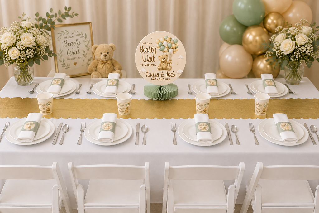We Can Bearly Wait Themed Table Setting Package for 8