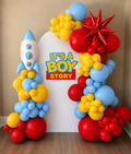 It's A Boy Story Themed Balloon Arch with Balloon Garlands
