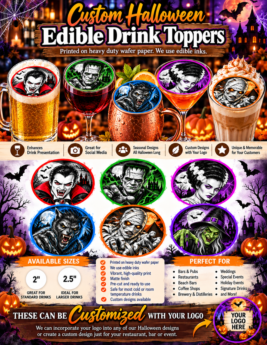 Fall / Halloween Drink Toppers