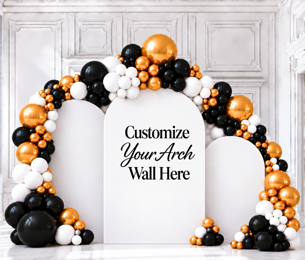 Fully Customizable Arch Backdrop Wall and Balloon Garlands
